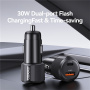 Încărcător auto USAMS US-CC283 cu porturi USB-C / USB-A - 60W - negru