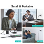 Set adaptor USAMS CC264 cu port USB-C și cablu integrat USB-C - 30W - 1,2 m - gri închis