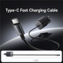 Set adaptor USAMS CC264 cu port USB-C și cablu integrat USB-C - 30W - 1,2 m - gri închis