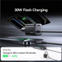 Set adaptor USAMS CC264 cu port USB-C și cablu integrat USB-C - 30W - 1,2 m - alb