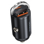 Încărcător auto mini Toocki TQ-CC34A cu porturi USB-C / USB-A - 30W - negru