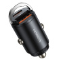 Încărcător auto mini Toocki TQ-CC34A cu porturi USB-C / USB-A - 30W - negru