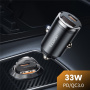 Încărcător auto mini Toocki TQ-CC34A cu porturi USB-C / USB-A - 30W - negru