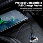 Încărcător auto mini Toocki TQ-CC34A cu porturi USB-C / USB-A - 30W - negru