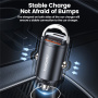 Încărcător auto mini Toocki TQ-CC34A cu porturi USB-C / USB-A - 30W - negru