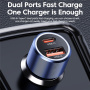 Încărcător auto Toocki TQ-CC03 cu porturi USB-C / USB-A - 63W - bleumarin
