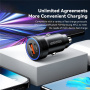 Încărcător auto ESSAGER ES-CC11 cu porturi USB-C / USB-A - 54W - gri