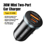Încărcător auto ESSAGER ES-CC12 cu porturi USB-C / USB-A - 30W - negru