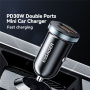 Încărcător auto ESSAGER ES-CC12 cu porturi USB-C / USB-A - 30W - negru