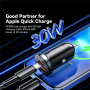Încărcător auto ESSAGER ES-CC12 cu porturi USB-C / USB-A - 30W - negru