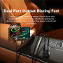 Încărcător auto ESSAGER ES-CC17 cu display și porturi USB-C / USB-A - 100W - negru
