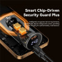 Încărcător auto ESSAGER ES-CC17 cu display și porturi USB-C / USB-A - 100W - negru