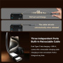 ESSAGER F760 Set încărcător auto cu porturi USB-C / USB-A și cablu retractabil USB-C - 65W - 0,6 m - negru