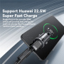 Încărcător auto mini ESSAGER ES-CC15 cu porturi USB-C / USB-A - 45W - gri închis