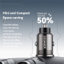 Încărcător auto mini ESSAGER ES-CC15 cu porturi USB-C / USB-A - 45W - gri închis