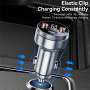 Încărcător auto ESSAGER ES-CC10 cu display și porturi USB-C / 2x USB-A - 80W - gri