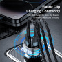 Încărcător auto ESSAGER ES-CC10 cu display și porturi USB-C / 2x USB-A - 80W - gri