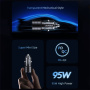 Încărcător auto USAMS US-CC176 cu porturi USB-C / USB-A - 95W - negru