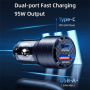 Încărcător auto USAMS US-CC176 cu porturi USB-C / USB-A - 95W - negru
