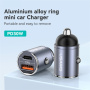 Încărcător auto USAMS US-CC206 cu porturi USB-C / USB-A - 30W - gri