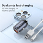 Încărcător auto USAMS US-CC206 cu porturi USB-C / USB-A - 30W - gri