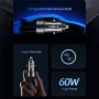 Încărcător auto USAMS US-CC208 cu porturi USB-C / USB-A - 60W - negru
