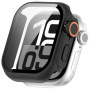 Husă tip carte în stil Watch Ultra cu sticlă securizată pentru Apple Watch 42mm (Seriile 10 / 11) - negru