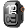 Husă tip carte în stil Watch Ultra cu sticlă securizată pentru Apple Watch 42mm (Seriile 10 / 11) - negru