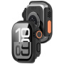 Husă tip carte în stil Watch Ultra cu sticlă securizată pentru Apple Watch 42mm (Seriile 10 / 11) - negru