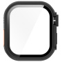 Husă tip carte în stil Watch Ultra cu sticlă securizată pentru Apple Watch 42mm (Seriile 10 / 11) - negru