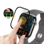 Folie de sticlă securizată cu ramă neagră pentru Apple Watch 46mm - 2 buc