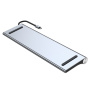 Hub BYL-2003 11 în 1 - slot pentru card SD / TF / RJ45 / HDMI / VGA / jack de 3,5 mm / USB-C / 4x USB-A la USB-C pentru MacBook - gri