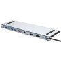 Hub BYL-2003 11 în 1 - slot pentru card SD / TF / RJ45 / HDMI / VGA / jack de 3,5 mm / USB-C / 4x USB-A la USB-C pentru MacBook - gri