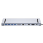 Hub BYL-2003 11 în 1 - slot pentru card SD / TF / RJ45 / HDMI / VGA / jack de 3,5 mm / USB-C / 4x USB-A la USB-C pentru MacBook - gri