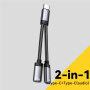 Reducție audio și de încărcare 2 în 1 ESSAGER ES-YP25 - 2x USB-C la USB-C - gri