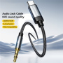 Cablu audio ESSAGER ES-YP22 - jack de 3,5 mm la USB-C - 1 m - negru