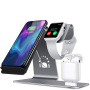 Suport de încărcare Bestand 3in1 pentru Apple Watch / AirPods și încărcare rapidă wireless iPhone - gri