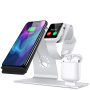 Suport de încărcare Bestand 3in1 pentru Apple Watch / AirPods și încărcare rapidă wireless iPhone - argintiu