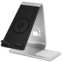 Bestand stand cu Qi încărcare wireless pentru iPhone / AirPods - argintiu