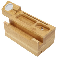 Stație multifuncțională de încărcare și andocare, pentru iPhone / Apple Watch / AirPods - bambus