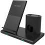 Stativ demontabil de încărcare 3 în 1, pentru încărcare wireless, iPhone / Apple Watch / AirPods - negru