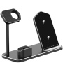 Stativ de încărcare rapidă 3 în 1, pentru încărcare wireless, pentru iPhone / Apple Watch / AirPods - negru