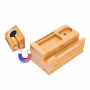 Stație multifuncțională de încărcare și andocare, pentru iPhone / Apple Watch / AirPods - bambus