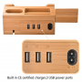 Stație multifuncțională de încărcare și andocare, pentru iPhone / Apple Watch / AirPods - bambus