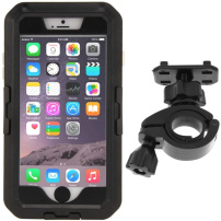 Husă impermeabilă, cu suport pivotant de bicicletă, pentru iPhone 6 Plus / 6S Plus – neagră