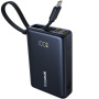 Baterie externă Baseus PicoGo cu cablu integrat USB-C și porturi USB-C / USB-A - 10 000 mAh - neagră