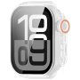 Husă tip carte în stil Watch Ultra cu sticlă securizată pentru Apple Watch 42mm (Seriile 10 / 11) - lăptos