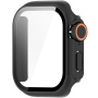 Husă tip carte în stil Watch Ultra cu sticlă securizată pentru Apple Watch 46mm - negru