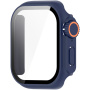 Husă tip carte în stil Watch Ultra cu sticlă securizată pentru Apple Watch 46mm - bleumarin