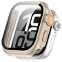 Husă tip carte în stil Watch Ultra cu sticlă securizată pentru Apple Watch 46mm - auriu